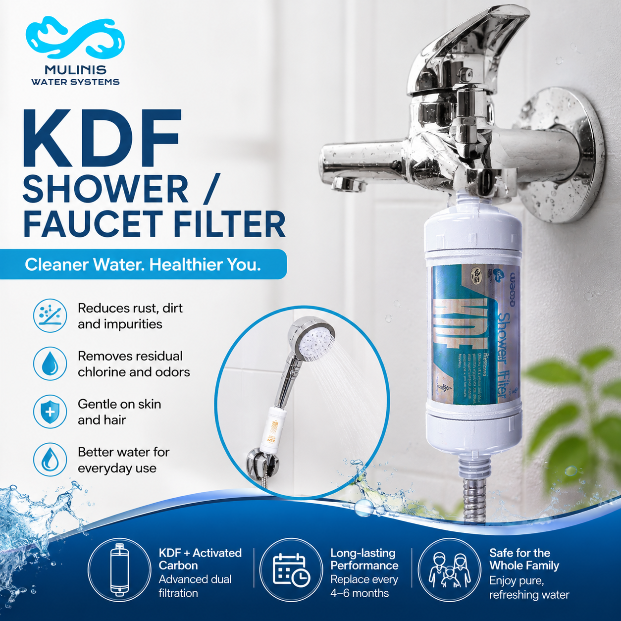 KDF Shower & Faucet Filter – Multi-Use Water Filter - Image 2