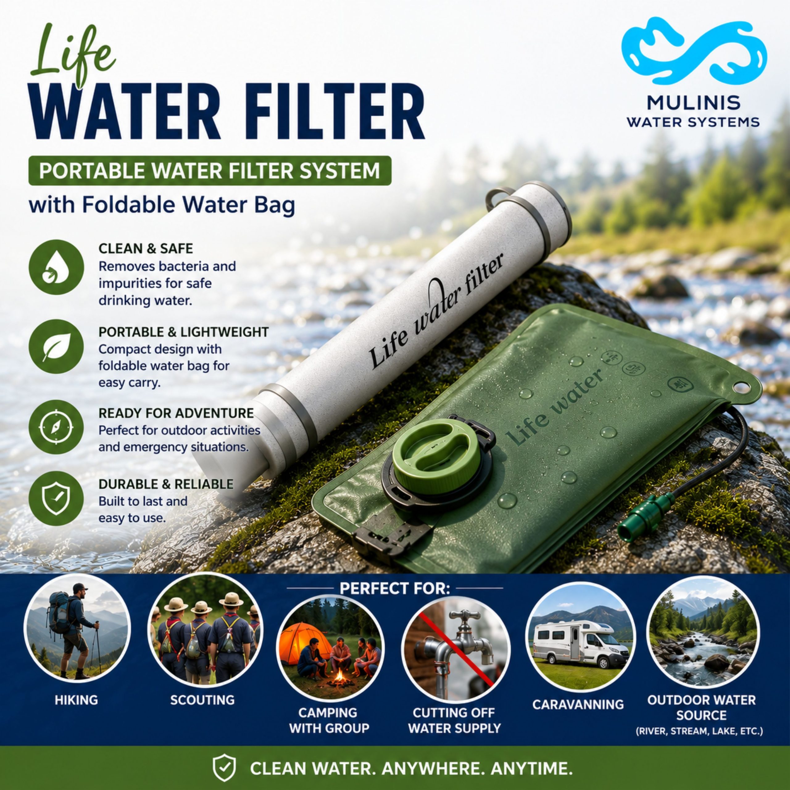 LIfe Water Filter 8 with 3L Water Bag